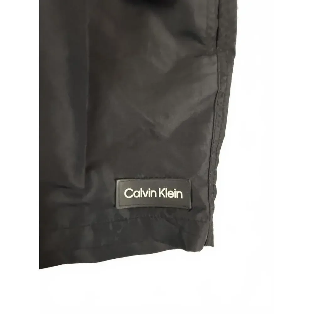 Calvin Klein Swim Trunks Mens Small Black Logo Swimwear Mesh Lined Quick Dry